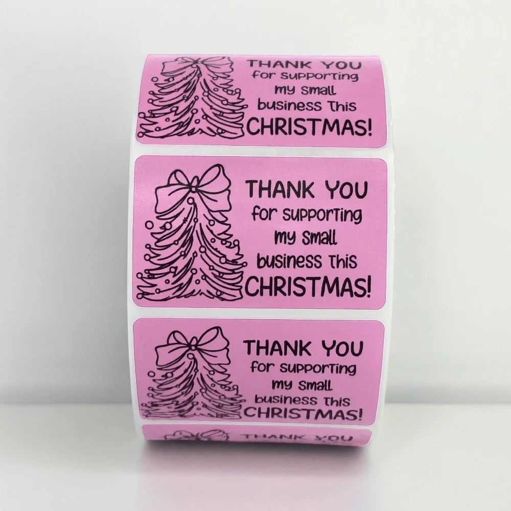 Christmas Thank You Stickers in Mint Green – Packaging Labels for business NEW